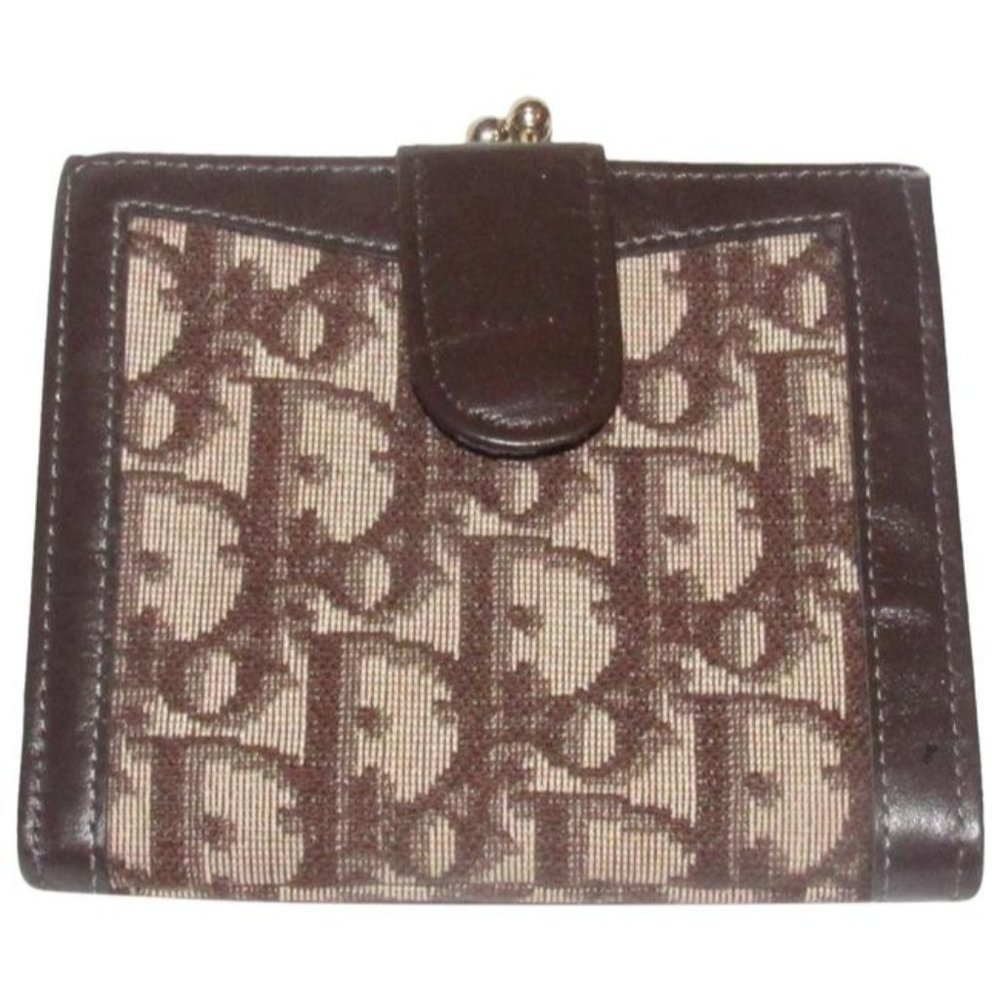 Christian Dior Brown Trotter Print Vintage Wallet and Coin Purse